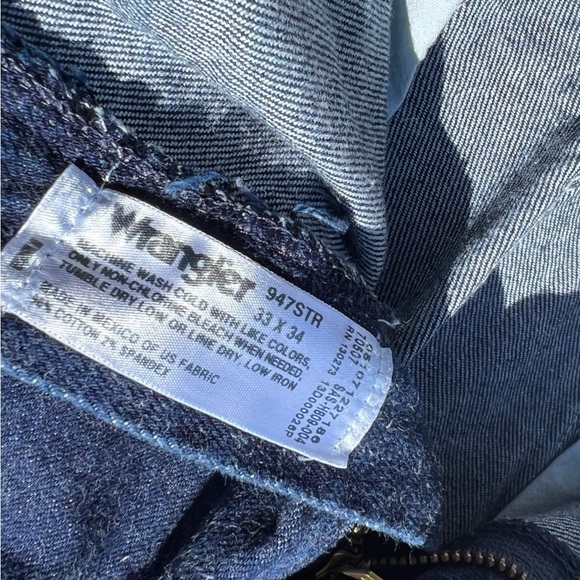 Size 33x34. Vintage Stretch WRANGLERS blue denim jeans - Picture 3 of 3